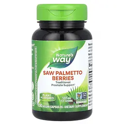 З Пальметто, Saw Palmetto, ягоди, 585 мг, 100 вегетаріанських капсул Nature's Way vit0002573