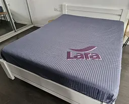 Простирадло на резинці LARA сатин-страйп LUX steel grey d13207 160х200х25 - мініатюра 2