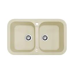 Кухонна мийка Adamant TWINS ivory 765x470x190 мм, 2 повнорозмірні чаші 76,5 см - мініатюра 1