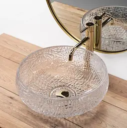Умивальник Rea Ise 40x40 transparent (cristal) (REA-U5070), Глянцева - мініатюра 4