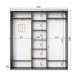 Шафа-купе Idea серія 2 230 x 45 x 240 см Венге темний - мініатюра 2