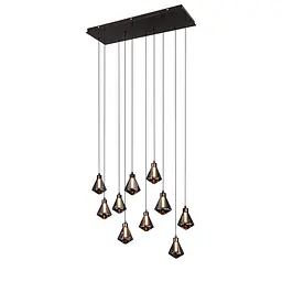 Стильний підвісний LED світильник для кухні Levistella 999103F-10 BK+SM на 10 плафонів 20W - мініатюра 4