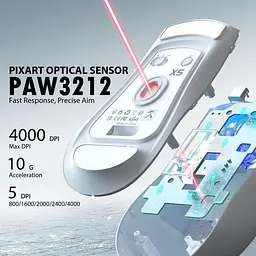 Мышь Attack Shark X5 Wireless (AS-6972792471013-W) White (G-000004487) - миниатюра 4