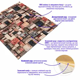 Декоративна 3D панель Sticker Wall самоклейка під цеглу Кольорова мозаїка 700х770х4мм 350 SW-00000532 - мініатюра 2