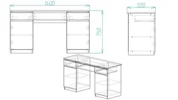 Стіл комп'ютерний Віто 2 Ferrum-decor 750x1400x500 ДСП Венге Магія 16 мм (FRD-104832) - мініатюра 3