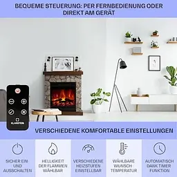 Електричний камін Klarstein Lienz 1800 Вт 30 м² (10034124) - мініатюра 6