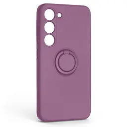 Силиконовый чехол для Samsung Galaxy S23 (SM-S911), Icon Ring, фиолетовый, панель-накладка, с кольцом-подставкой на 360°, противоударный, возможность использования магнитных держателей, ArmorStandart (ARM68788)