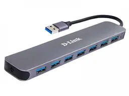 Мультипортовий адаптер USB хаб USB3.0 D-Link DUB-1370/B2A 7хUSB3.0 Black
