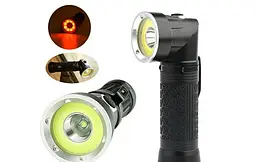Ручний ліхтар BL-1822-T6+COB (білий + червоний) + магніт + ЗУ220/12В + 18650 (3хААА) + 4 режими - мініатюра 8