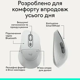 Мишка Logitech Signature Comfort Plus M850L Wireless/USB-C Off-White (910-007716) - мініатюра 5