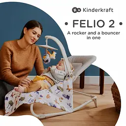 Шезлонг-гойдалка Kinderkraft Felio 2 Stone Grey (KBFELI20GRY0000) - мініатюра 10