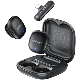 Петличний бездротовий мікрофон Acefast R1 Dual-mic Lightning Black - мініатюра 2