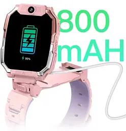 Дитячий смарт-годинник Y76, 4G GPS Wi-Fi SIM камера SOS IP67 рожевий - мініатюра 4