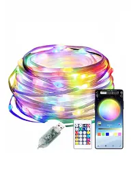 Розумна світлодіодна гірлянда LED RGB 5050, 5 м, водонепроникна IP67, багатобарвне підсвічування, з USB живленням 5.5V, керування