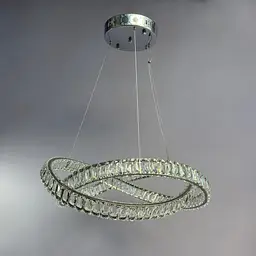 Підвісна кришталева LED-люстра з кільцями Linisoln 7108 CH хром 180 Вт 58 см для вітальні до 20 м2