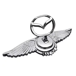 Емблема приціл Mazda орлині крила метал Хром 215х70х72 мм на скотчі (Завод)