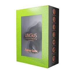 Ерекційне віброкільце Adrien Lastic Lingus Black з язичком і щіточкою для стимуляції клітора - мініатюра 3