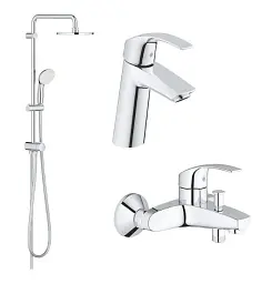 Набір змішувачів для ванної кімнати Grohe Eurosmart з душовою системою Tempesta 3в1 30412