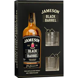 Виски Jameson Black Barrel Blended Irish Whiskey, 40%, 0,7 л + 2 стакана