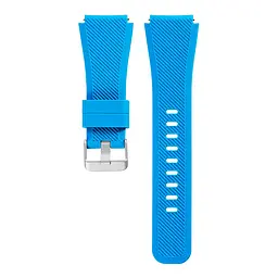 Силіконовий ремінець Watchbands для Samsung Gear S3 Samsung Galaxy Watch 46mm Silver - блакитний (WB001BLUE20) - мініатюра 2