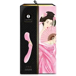 Вібромасажер Shunga Zoa Light Pink двосторонній - мініатюра 10