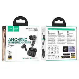 Бездротові навушники Hoco EQ22 Singer true wireless ANC+ENC noise reduction BT headset, BT5.4, 40mAh, 400mAh, 6-7h, black - мініатюра 3