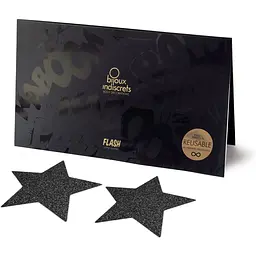 Пестіс - стикини Bijoux Indiscrets - Flash Star Black, наклейки на соски