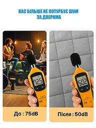 Термоізоляційні штори на магнітах P 90 x 225 см Сірий - мініатюра 7