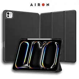 Чехол AIRON Premium SOFT для iPad Pro 11 2024 с защитной пленкой и салфеткой Black - мініатюра 2
