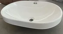 Умивальник врізний на стільницю Mixxus Premium Ellipse-1601 600x400x190 мм з переливом MP6569, Білий - мініатюра 6