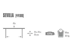 Стіл розкладний High Peak Sevilla Silver (44180) 928990 - мініатюра 2
