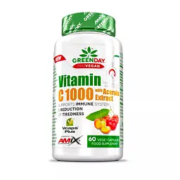 Вітаміни та мінерали AMIX GreenDay ProVegan Vitamin C 1000 mg with Acerola, 60 капсул
