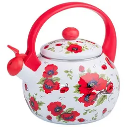 Чайник зі свистком ZAUBERG 2,2л "Мак" 9/L 08С0010 RED HANDLE