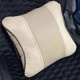 Подушка на підголівник з логотипом Bmw Екошкіра 3D Кольоровий лого Бежевий 1 шт - мініатюра 4