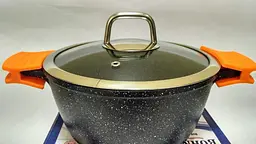 Каструля Bohmann BH 7350-20 MRB 20 см 2.2л подвійне дно мармурове покриття - мініатюра 4