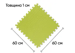 Татамі мат EasyFit SwallowTail 4 шт (60х60х1 см) пазл хвіст ластівки жовтий - мініатюра 3