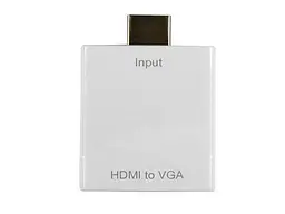 Перехідник HDMI M VGA F (з аудіо інтерфейсом) додаткове живлення micro USB, білий RTL - мініатюра 2
