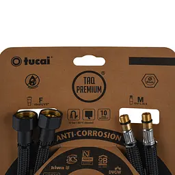 Шланг для змішувача Tucai TAQ Premium Grif М10x1/2″ 0,4м. Антикор. AСB пара (Чорний Мат) 209964 - мініатюра 2
