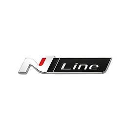 Емблема напис N Line для Hyundai хром+чорний 115х22мм метал (на скотчі)