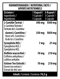MST L-Карнітін з Кофеїном та Синефрином - 90 капсул - мініатюра 2