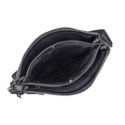 Сумка чоловіча шкіряна чорна Tiding Bag 80261A через плече пласка - мініатюра 4