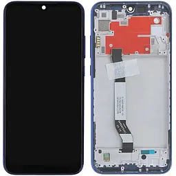 Дисплей Xiaomi Redmi Note 8T чорний, оригінал PRC, із рамкою синього кольору, Starscape Blue