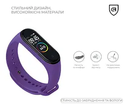Силіконовий ремінець для фітнес браслетів Xiaomi Mi Band 3/4, Silicone, ultraviolet, зі зручною застібкою, на фітнес трекер та смарт годинник, ArmorStandart (ARM64862) - мініатюра 2
