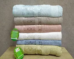 Набір бамбукових махрових турецьких рушників Cestepe 6 штук Bamboo Royal 70х140 - мініатюра 2
