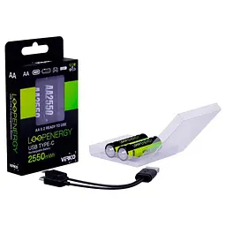 Акумулятор Verico AA USB Type-C 1700mAh 1.5V Li-ion * 2 (LoopEnergy) (1UDBT-A1WEA2-NN) - мініатюра 3