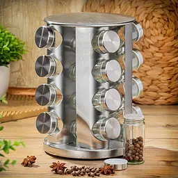 Spice Carousel карусель на 20 ємностей - скляний органайзер для зберігання спецій - підставка для кухні, що обертається