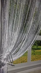 Штори нитки кольору сіро-білі 300х300 - мініатюра 5