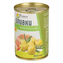 Оливки Домашні продукти зелені з лососем 292 мл - мініатюра 4