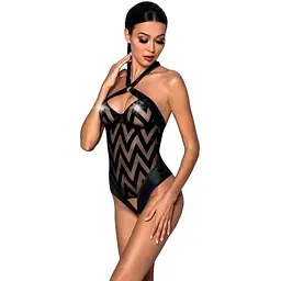 Сітчастий боді з халтером та ритмічним малюнком Hima Body black - Passion L/XL