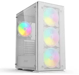 Корпус 2E Gaming Virtus Neo Tempered Glass White, без БЖ, Mid Tower, для ATX / Micro ATX / Mini ITX, 2xUSB 2.0, 1xUSB 3.0, 1x120 ARGB Fan, 3x140 ARGB Fan, бічна панель із загартованого скла (2E-G3301NW)